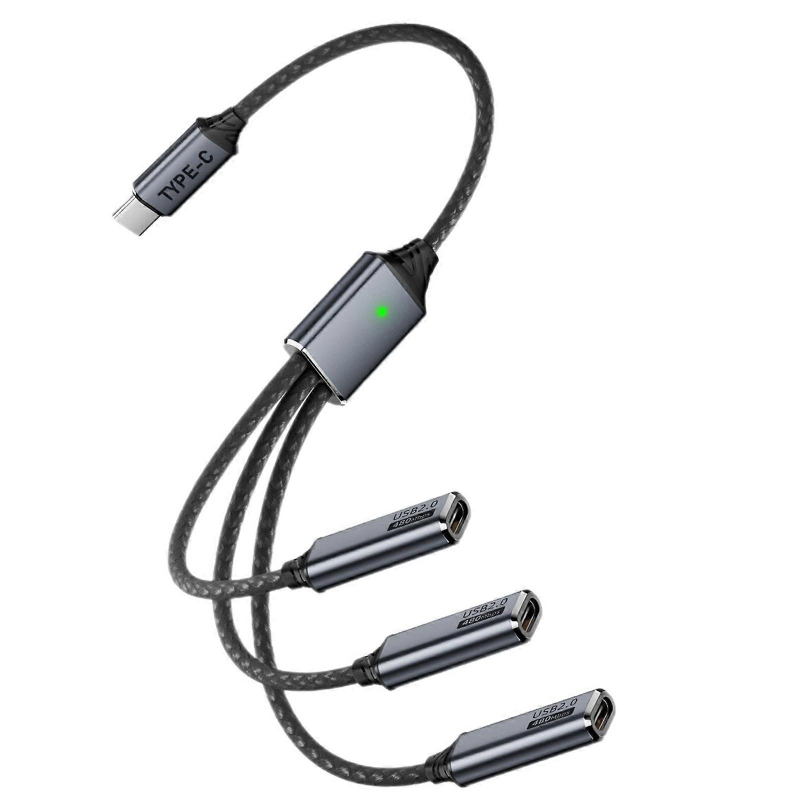 USB C Data and Charging Splitter Incorporating OTG Technology for Keyboards Mouse Camera Other Device Compatibility Multicolor