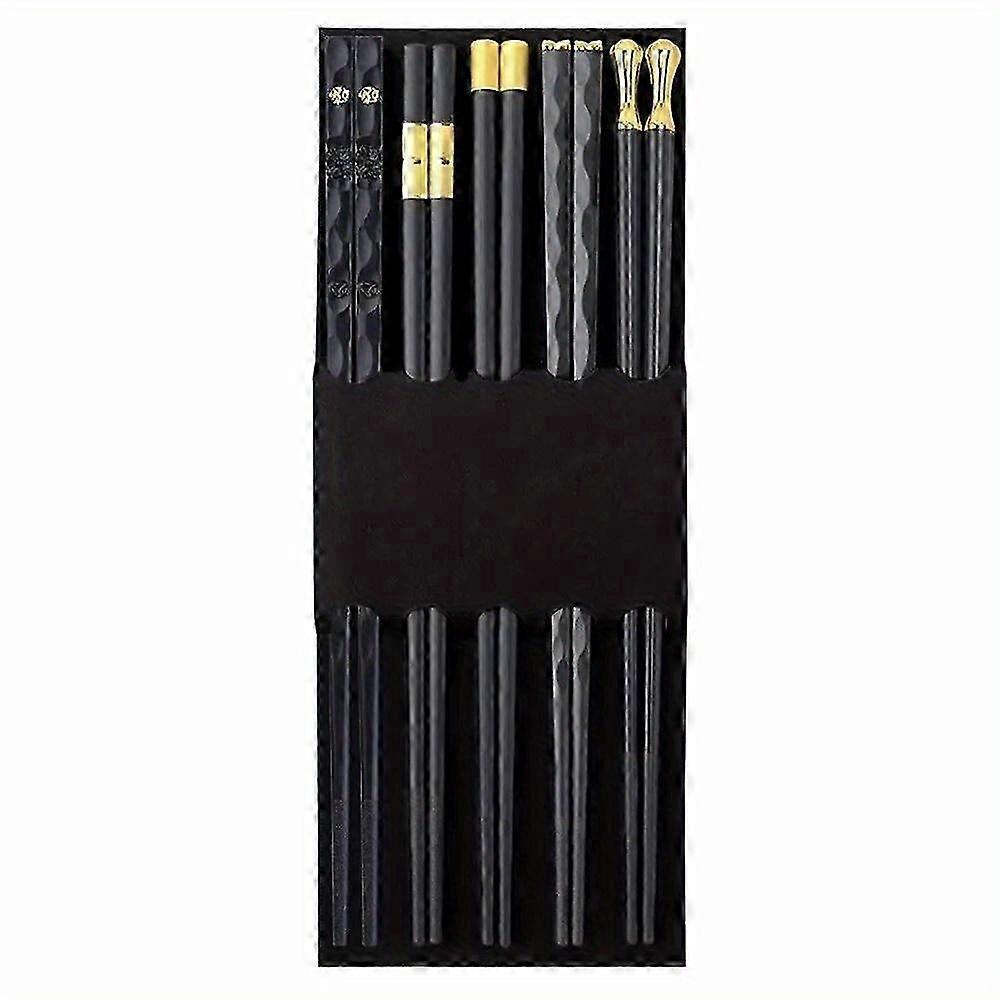 Easy Grip Chopsticks Set - 5 Pairs Reusable, Dishwasher Safe Utensils