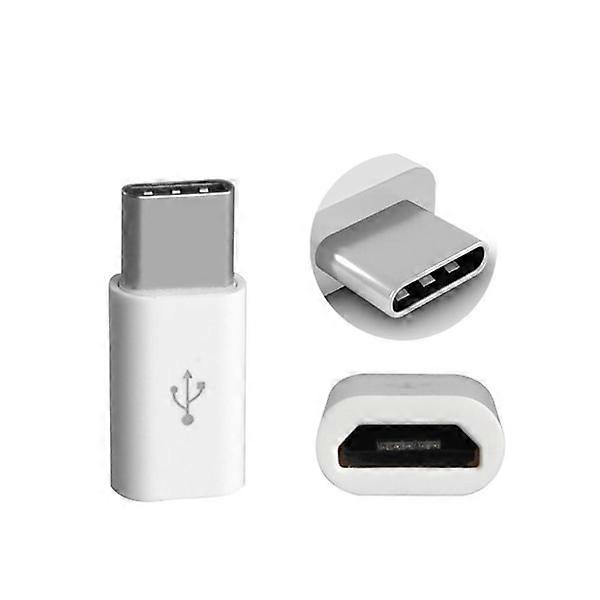 2-Pack Micro-USB to USB C (male) Adapter - WHITE white