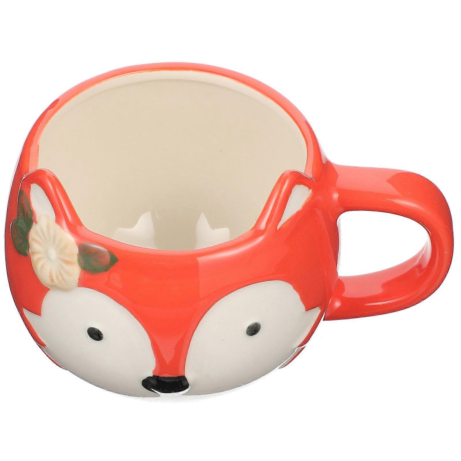 Bone China Cartoon Cup for Office Drinking Mug 2Pcs