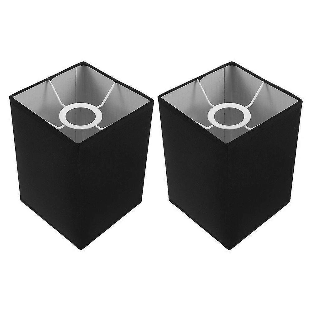 Black Square Lamp Shade Decorative Cover for Home 2Pcs Pack