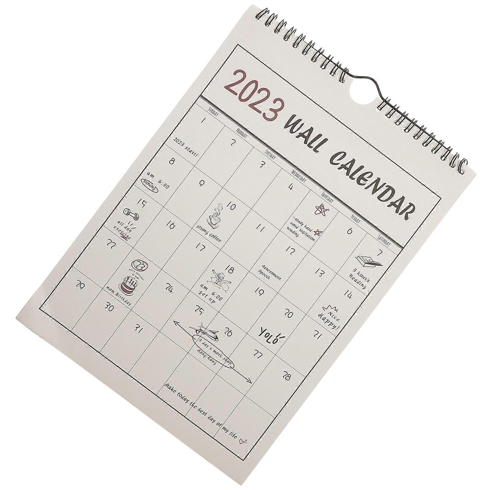 Hand-Painted 2022 Wall Calendar for Practical Use 1Pcs Hanging Calendar