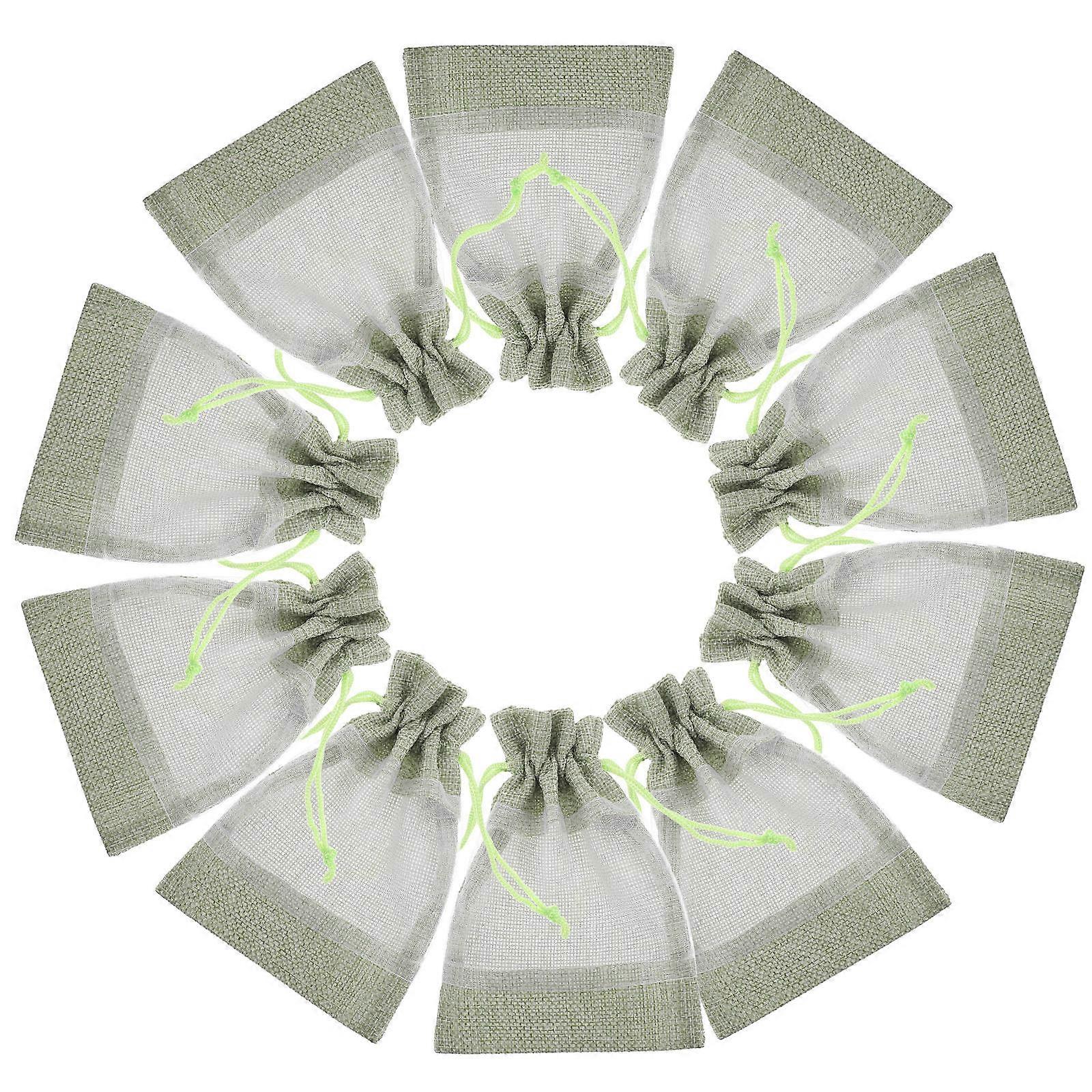 Drawstring Bag Clear Window Storage Bag 10Pcs for Jewelry Organization