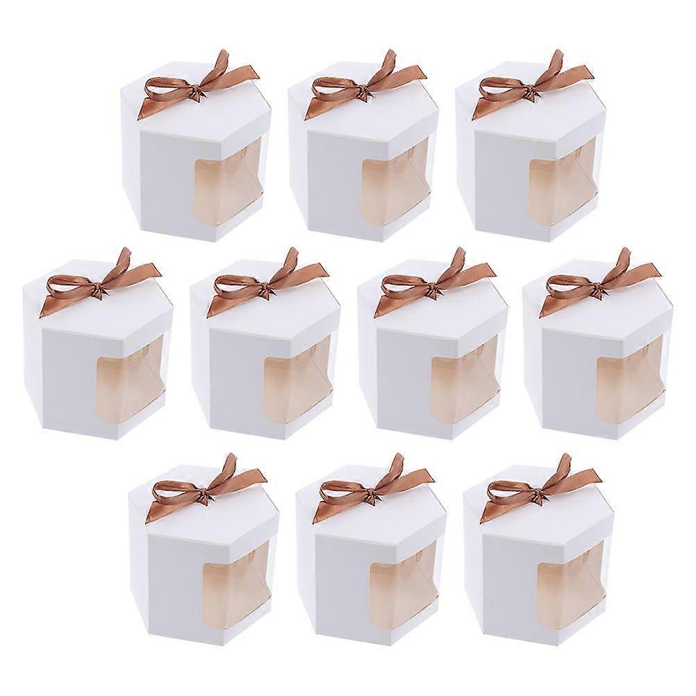 Gift Boxes Paper Storage Boxes for Candy Packaging 10Pcs White Case