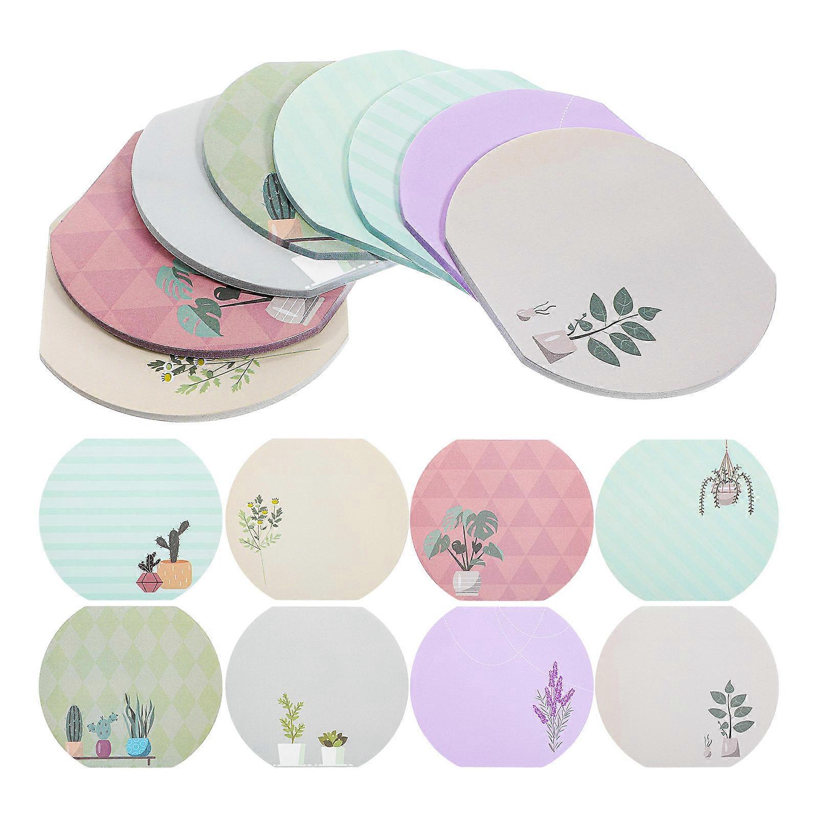 Plant Pattern Note Pads for Writing 8Pcs Self-Adhesive Sticky Notebooks
