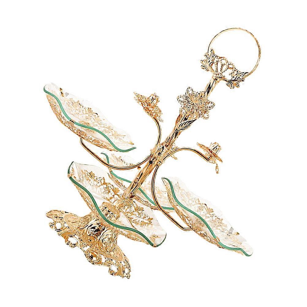 Fruit Display Stand Multi-Layer Glass Plate for Home Use 2Pcs