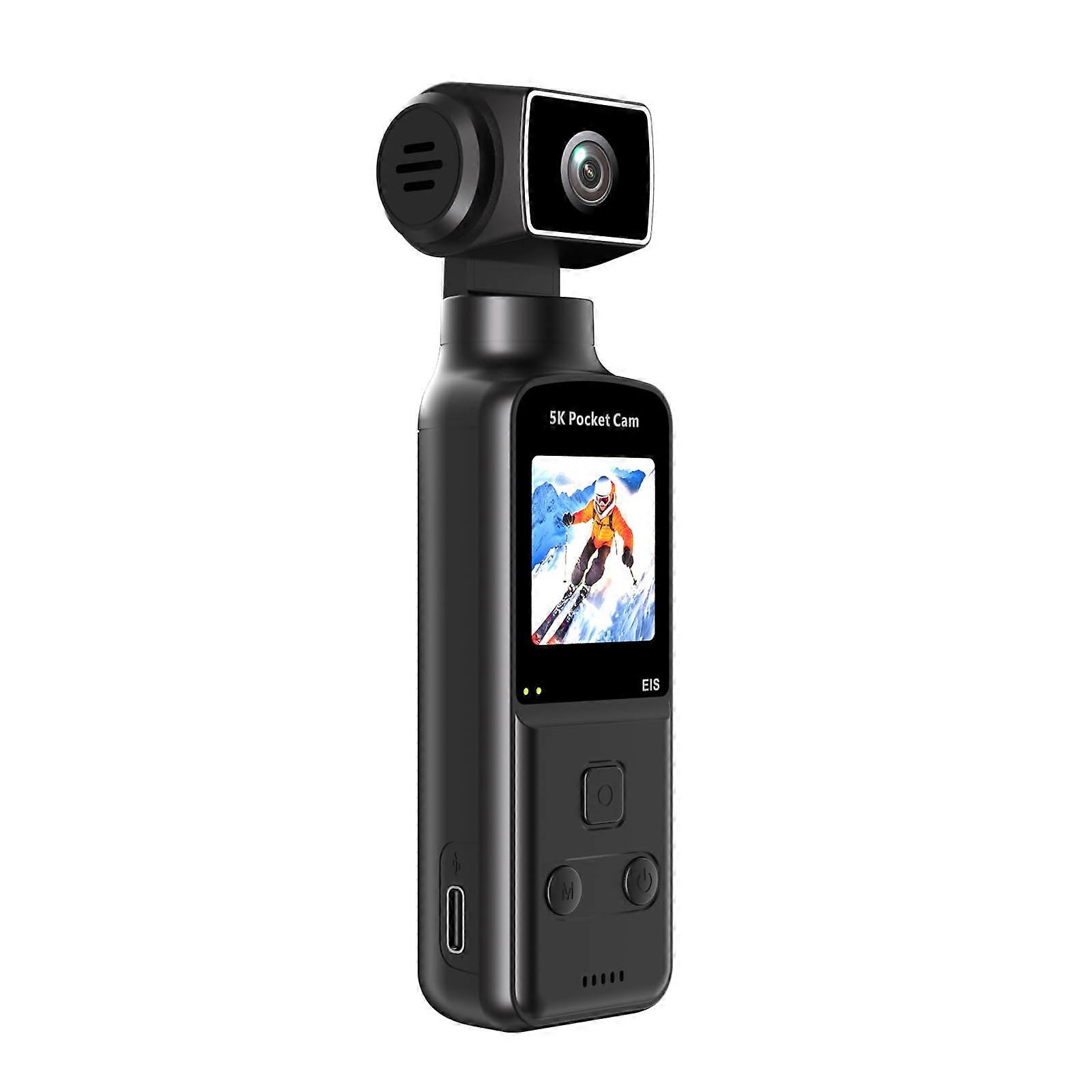 5K Body Camera with External Microphone, WiFi Mini Video Camera, 270° Rotation, AntiShake