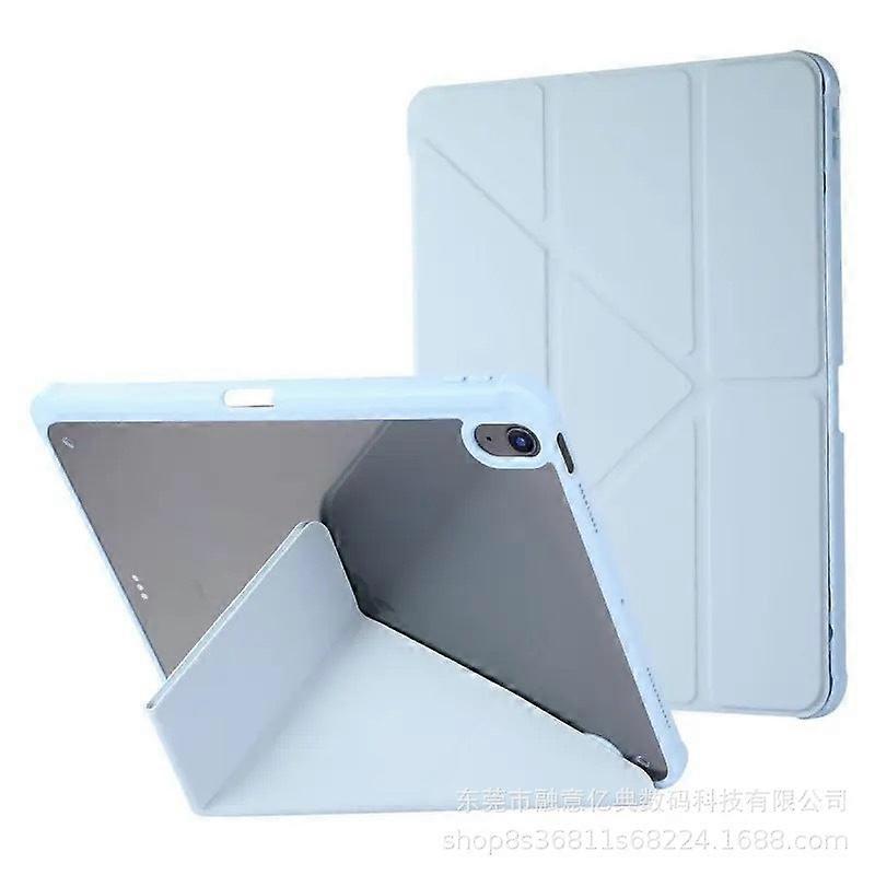 Case For Ipad 9.7 Inch 5/6 Air 1/air 2 White Ice Blue Folding Full Strap No4252