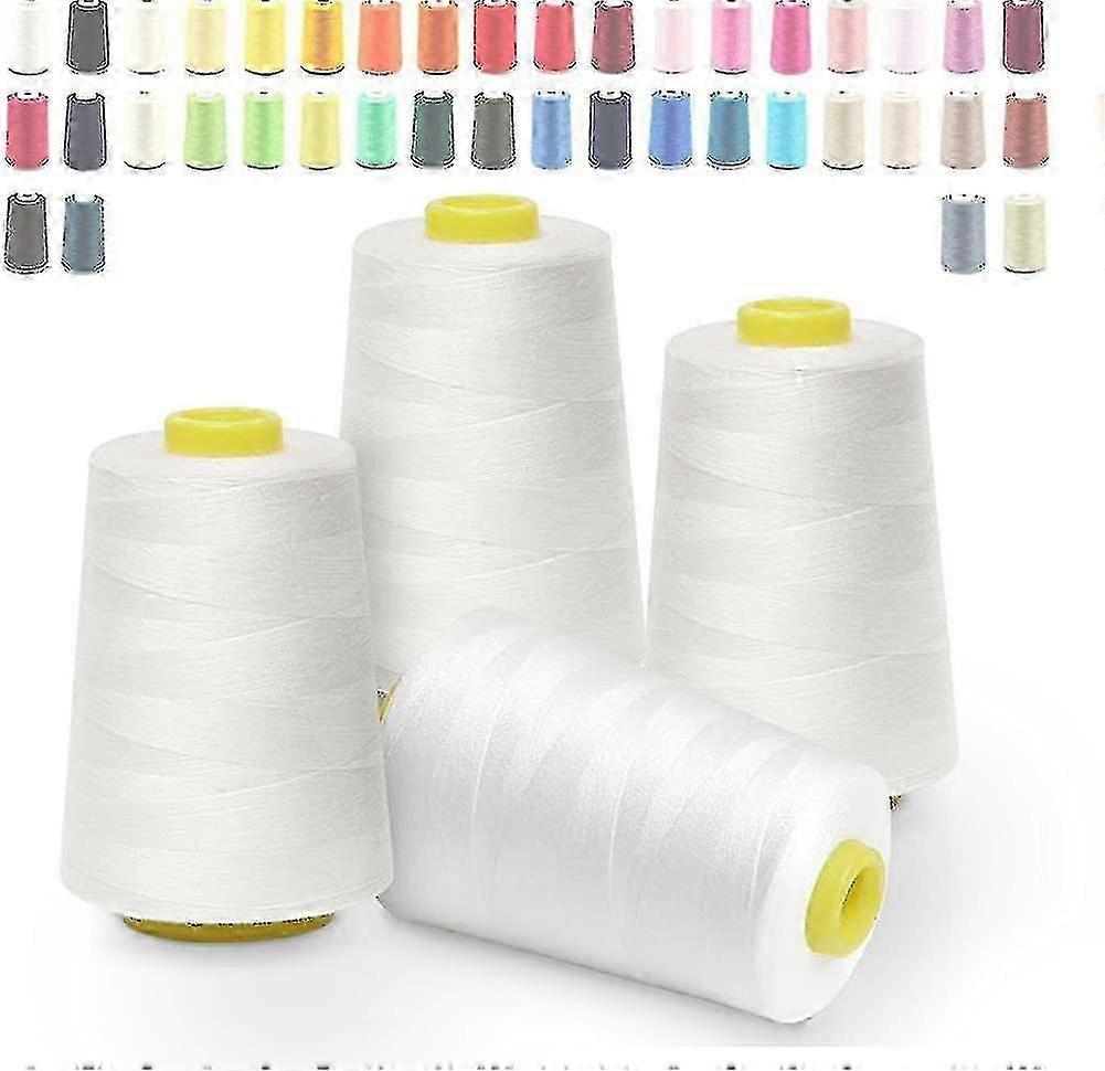 Overlock Thread White Sewing Thread 4 Cones 5000 Yards, Overlock Cones Thread szrh21
