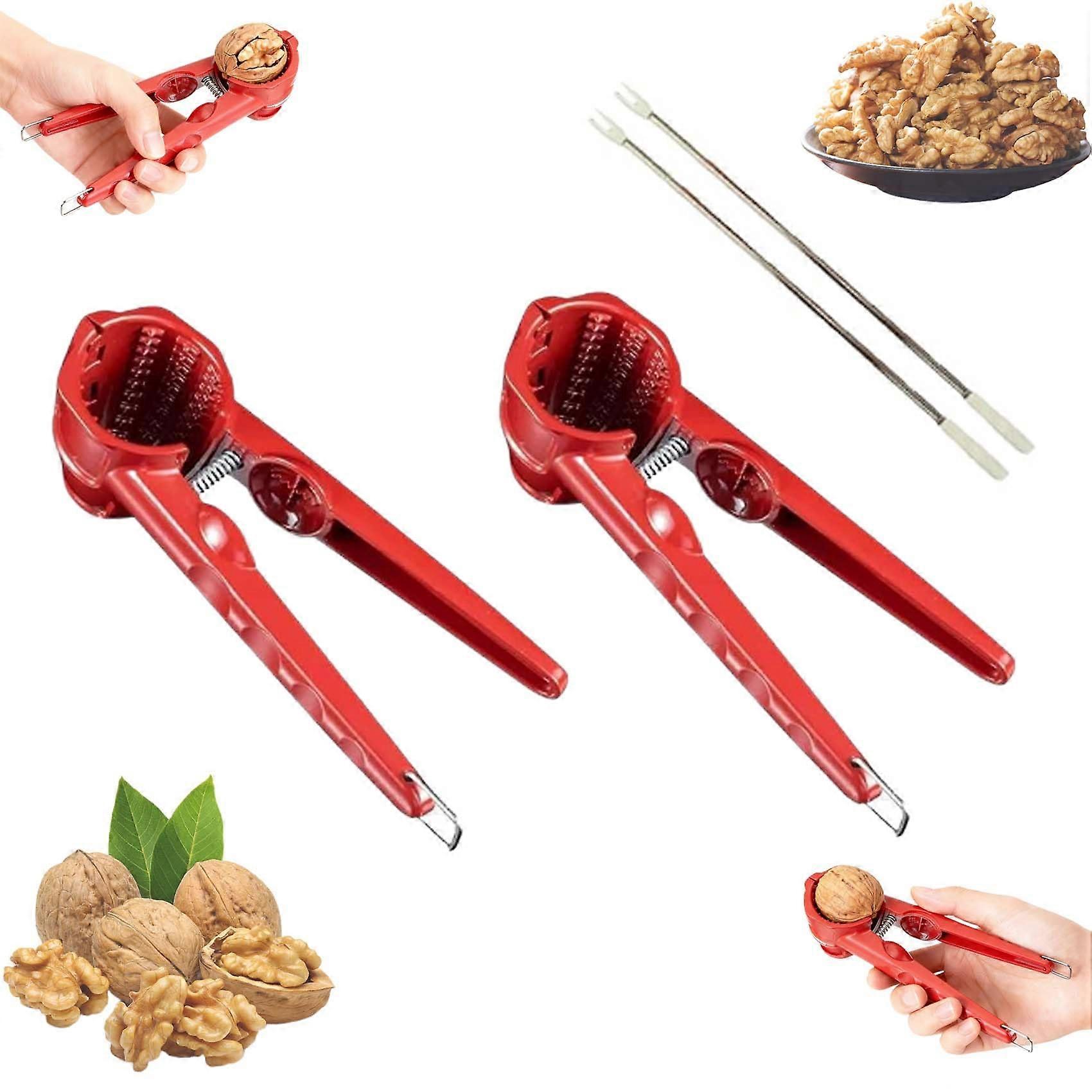 Heavy Duty Nutcracker for Walnuts and Pecans with Ergonomic Non Slip Handle, 2 PCS Durable Set