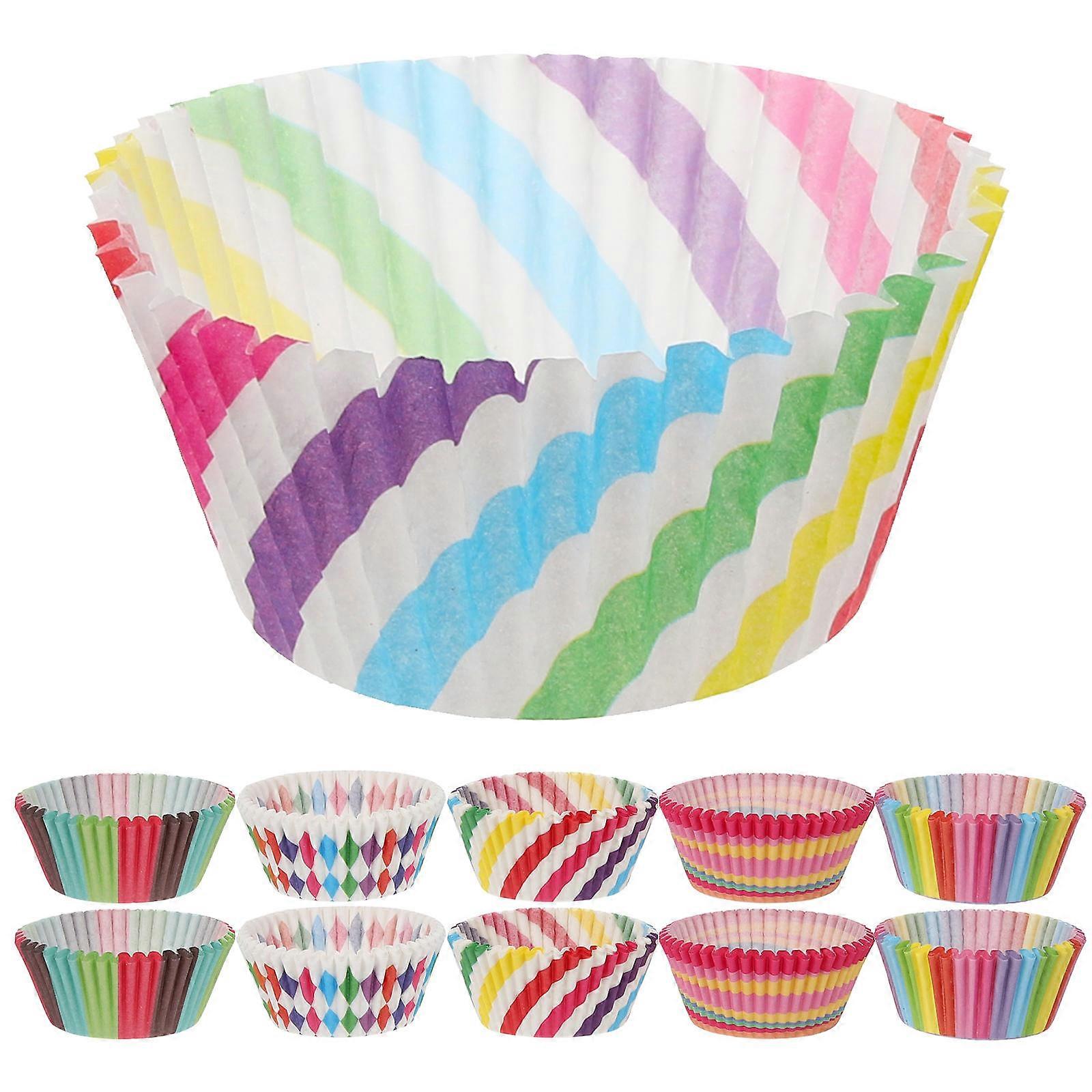Egg Cake Paper Wrapper for Baking Use 500Pcs Rainbow Muffin Baking Cups