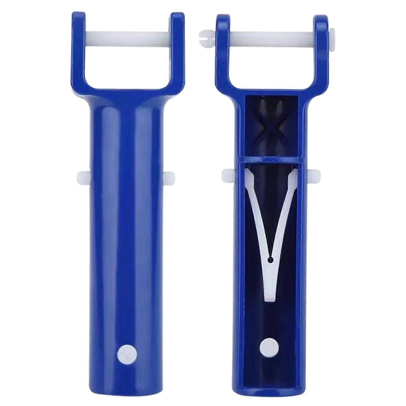 Pool Vacuum Head V Shape Brush 2Pcs Blue Handle Universal Pole Compatible Durable Corrosion Resistant