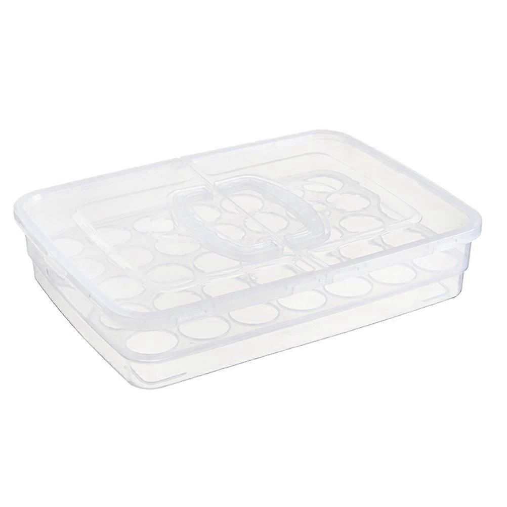 Egg Storage For Kitchen White 36.5X26.5X7CM Detachable Grid Layer Household Users 1Pc