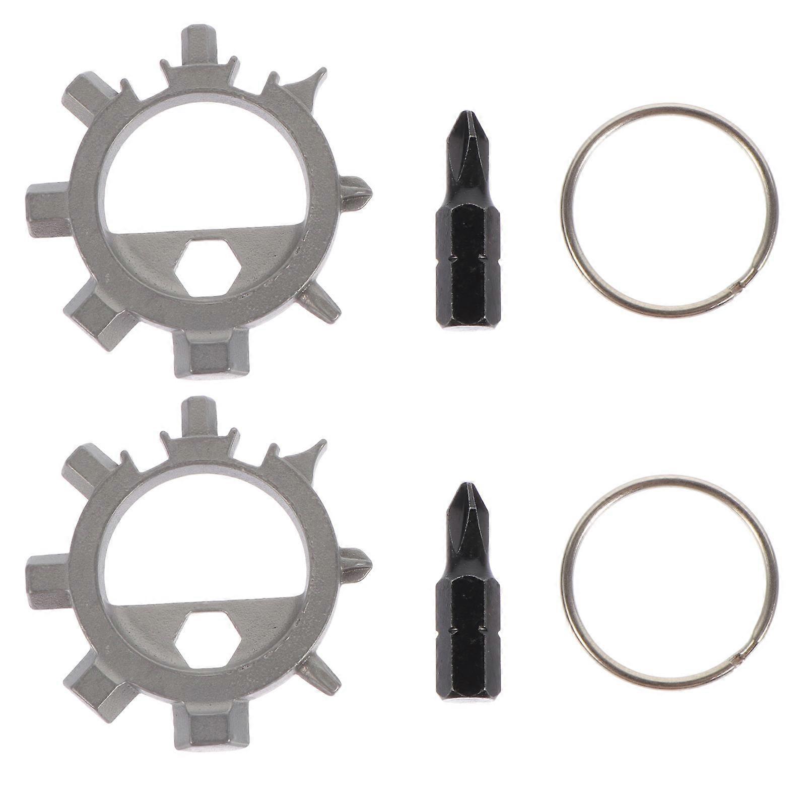 Octopus Shaped Multifunctional Repair Tool Bicycle Screwdrivers 2Pcs Silver