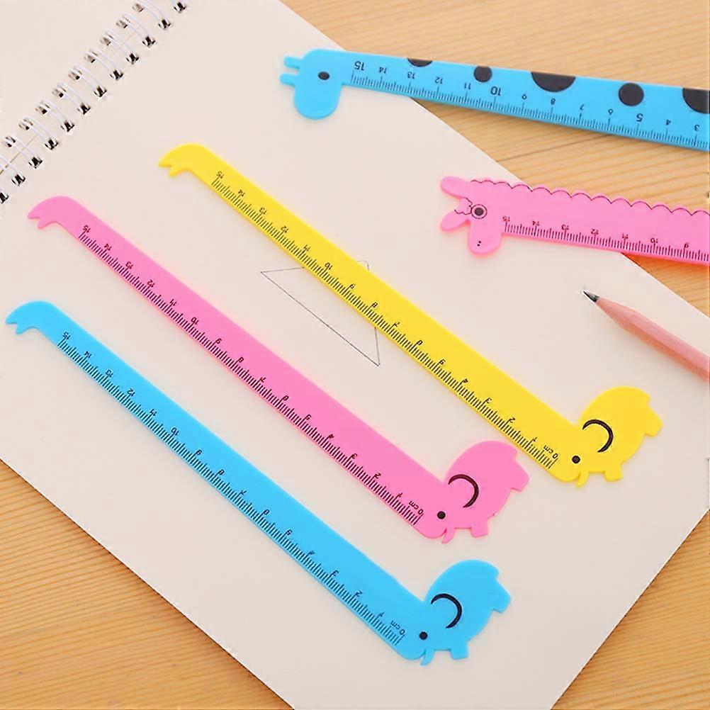 Giraffe Cartoon Ruler Plastic Ruler for Students 10Pcs Assorted