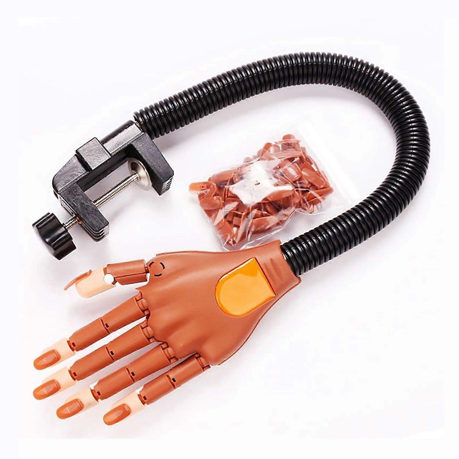 Practice Hand for Acrylic Nails with Clamp, Flexible Arm and Replaceable Tips for Nail Art Training