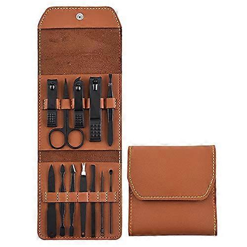 Manicure Set 16Piece Pedicure Kit with Durable Tools in Compact Travel Case Brown12