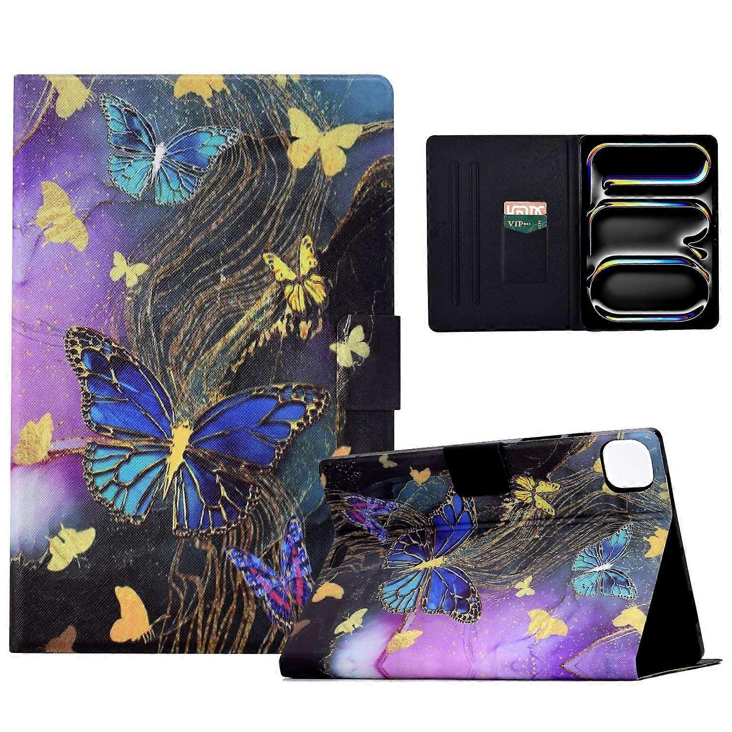 For iPad Pro 11 (2024) Case Pattern Leather Tablet Protective Cover Auto Sleep/Wake