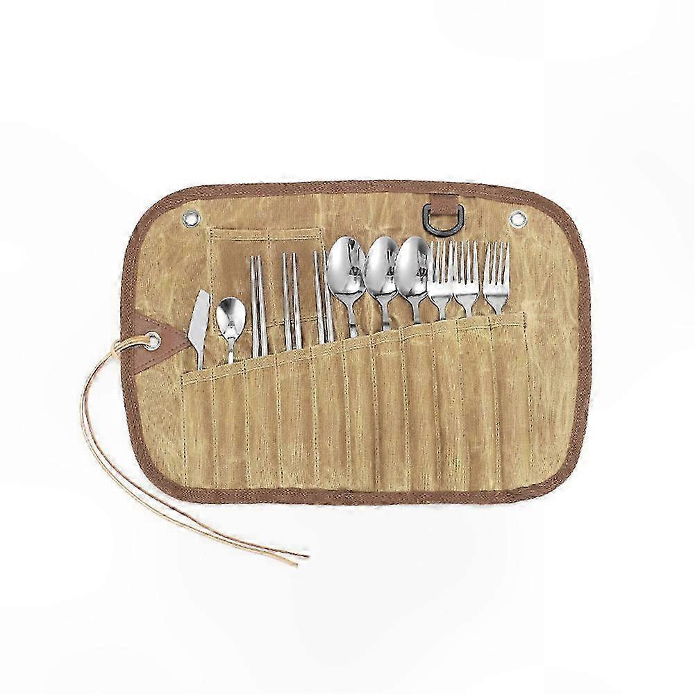 Portable Outdoor Cutlery Organizer for 3 Users Durable Stainless Storage Solution