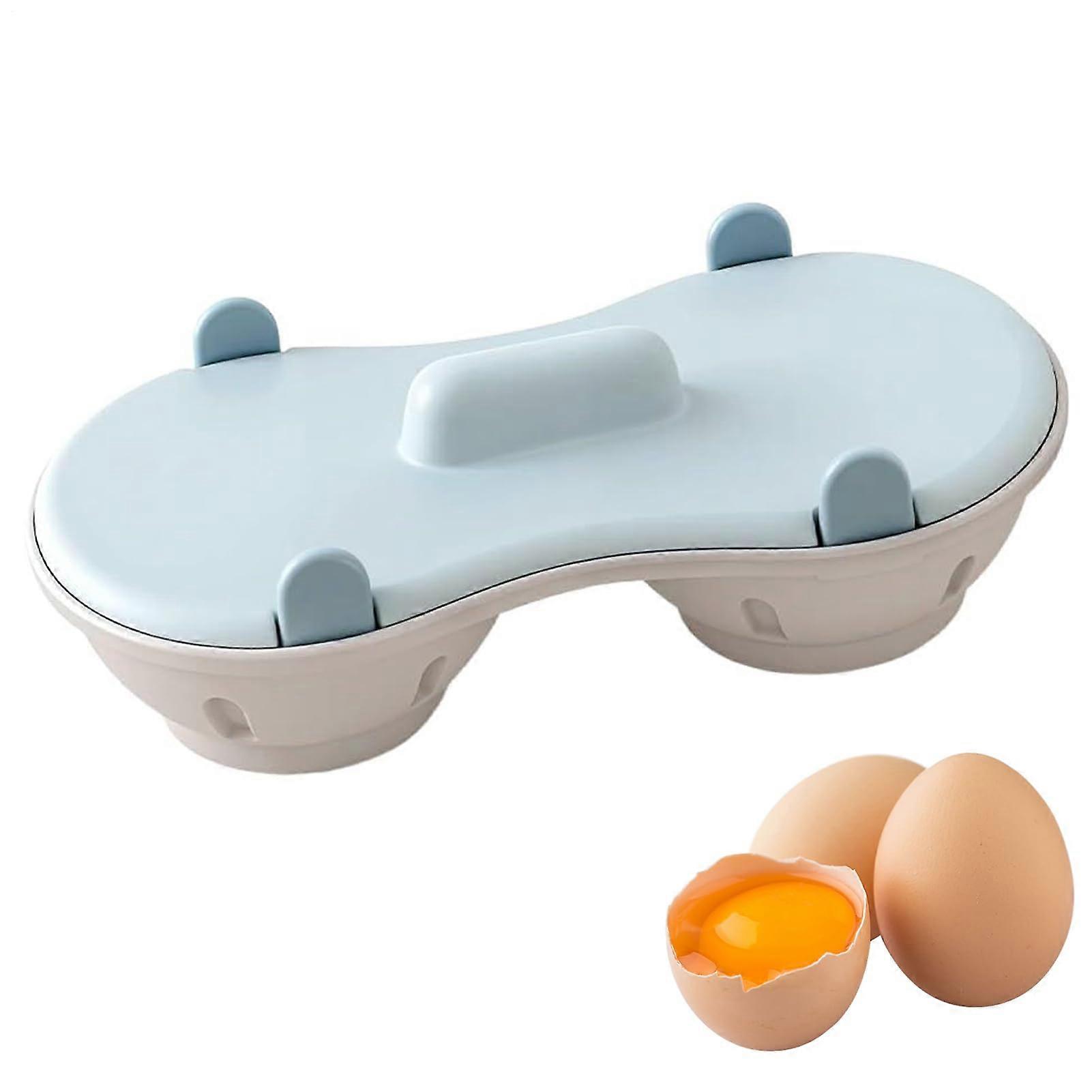 Microwave Egg Cooker with Lid, 2Cavity NonStick Poached Egg Maker for Quick Breakfast