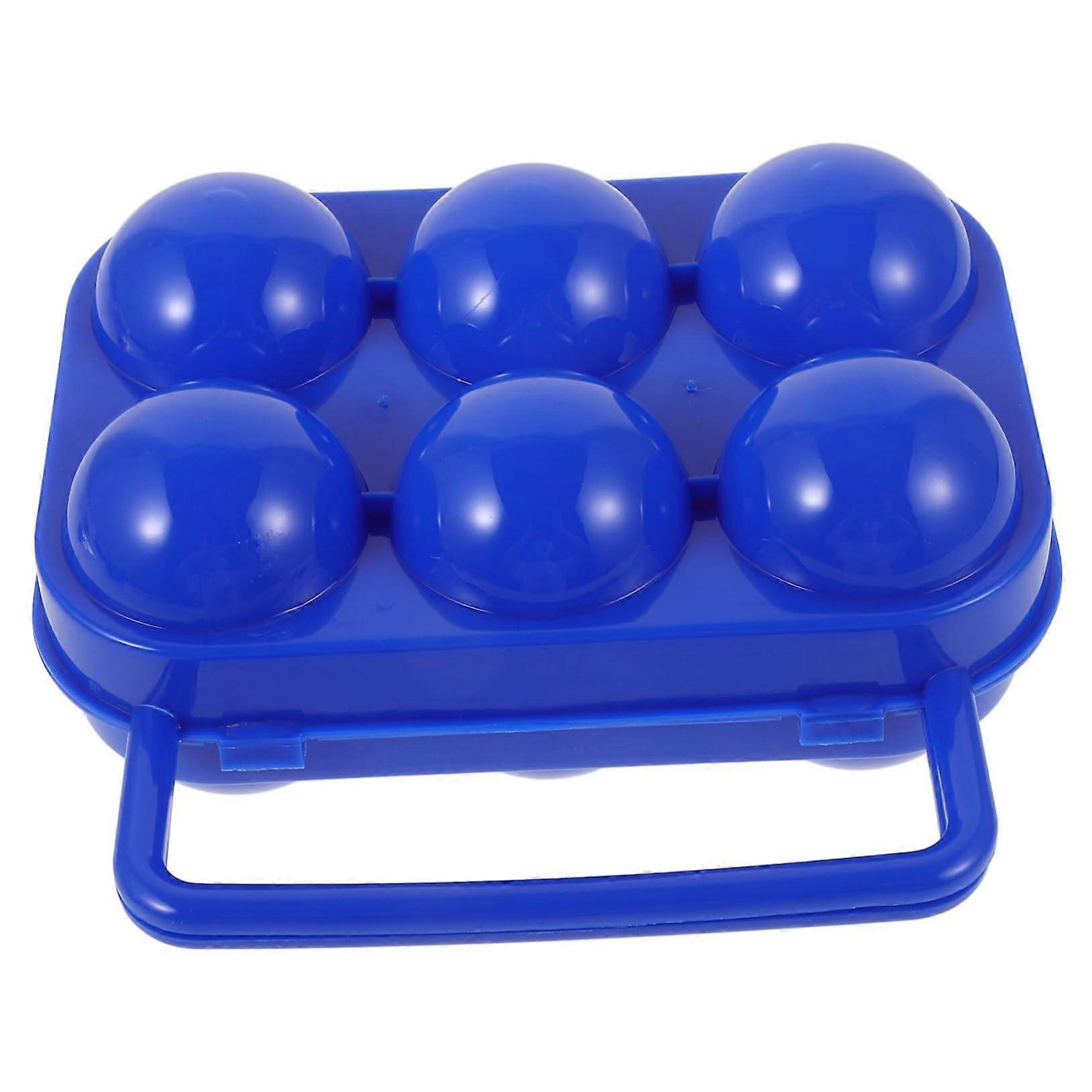 Egg Storage Container with Shockproof Leakproof Design for Camping and Refrigerator, Blue 6Grids