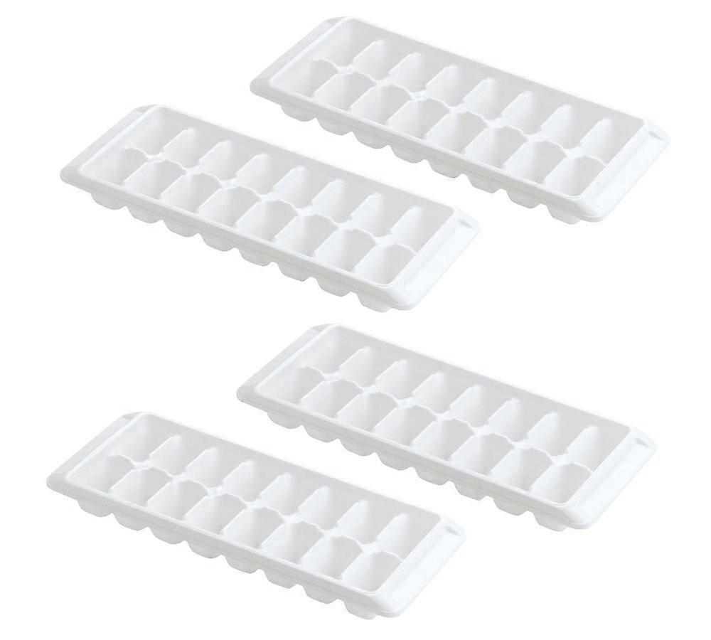 Ice Cube Tray Set with Easy Cube Release, Stackable 16 Cube Molds, 4 Pack Made in USA