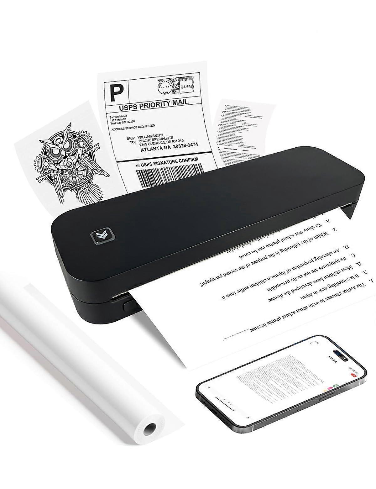 Portable Thermal Printer Bluetooth A4, 2 in 1 Inkless Tattoo Stencil Printer for Phone and PC
