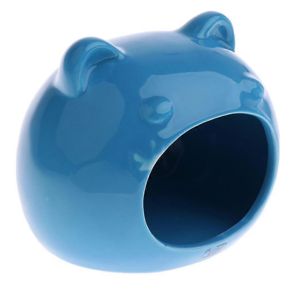 Hamster Bed Bear Shape Comfortable Sleeping Small Animal Pet House Blue #2
