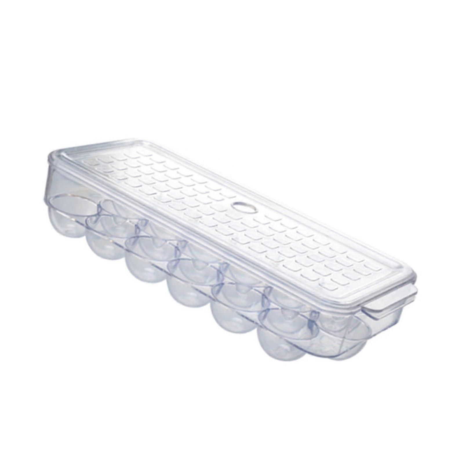 Clear Stackable Egg Holder with Lid Safe Protection Transparent Organizer for Refrigerator Storage