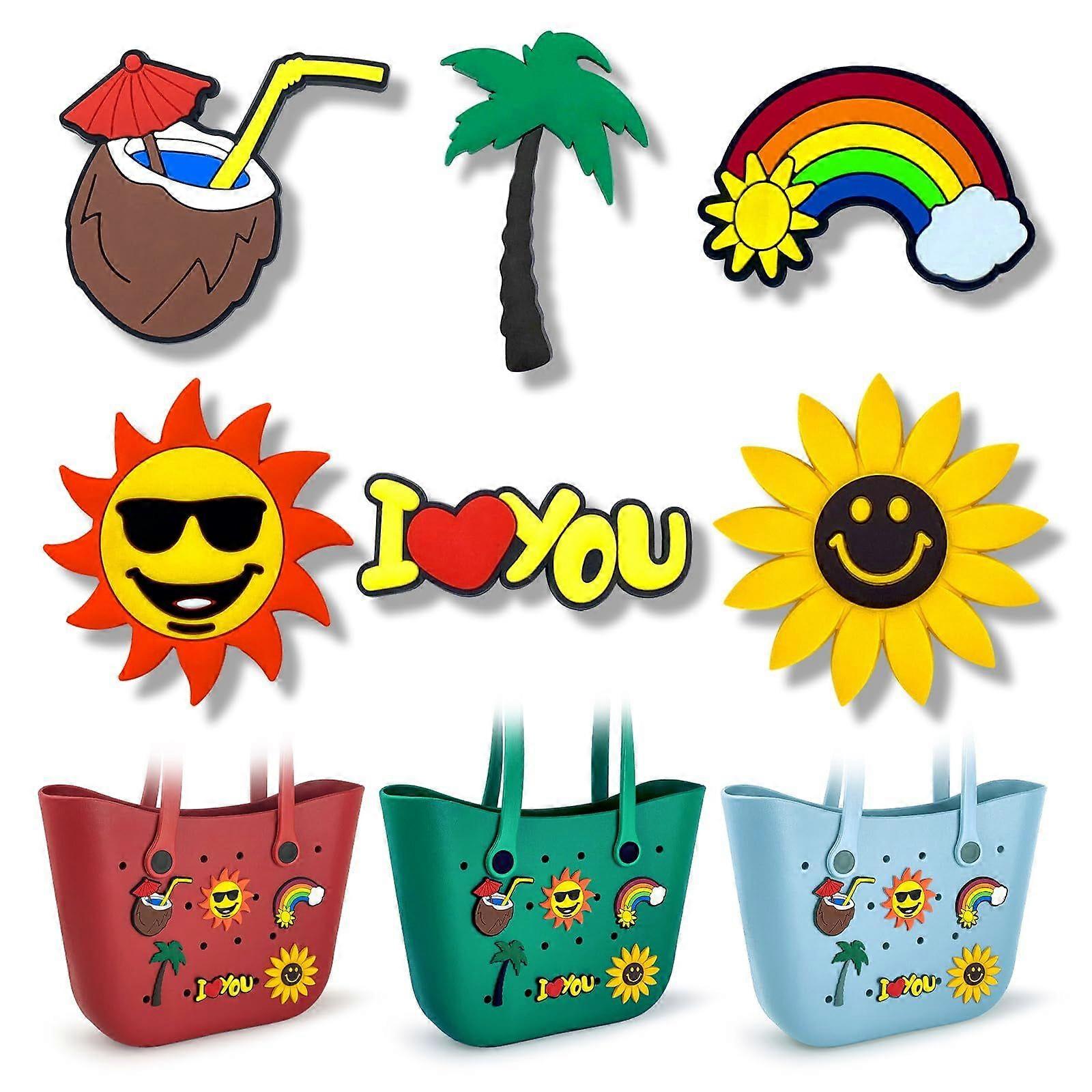 Bag Charms for Bogg Bag - 6pcs Universal Size Bag Charms - 3" Beach Bag Bits