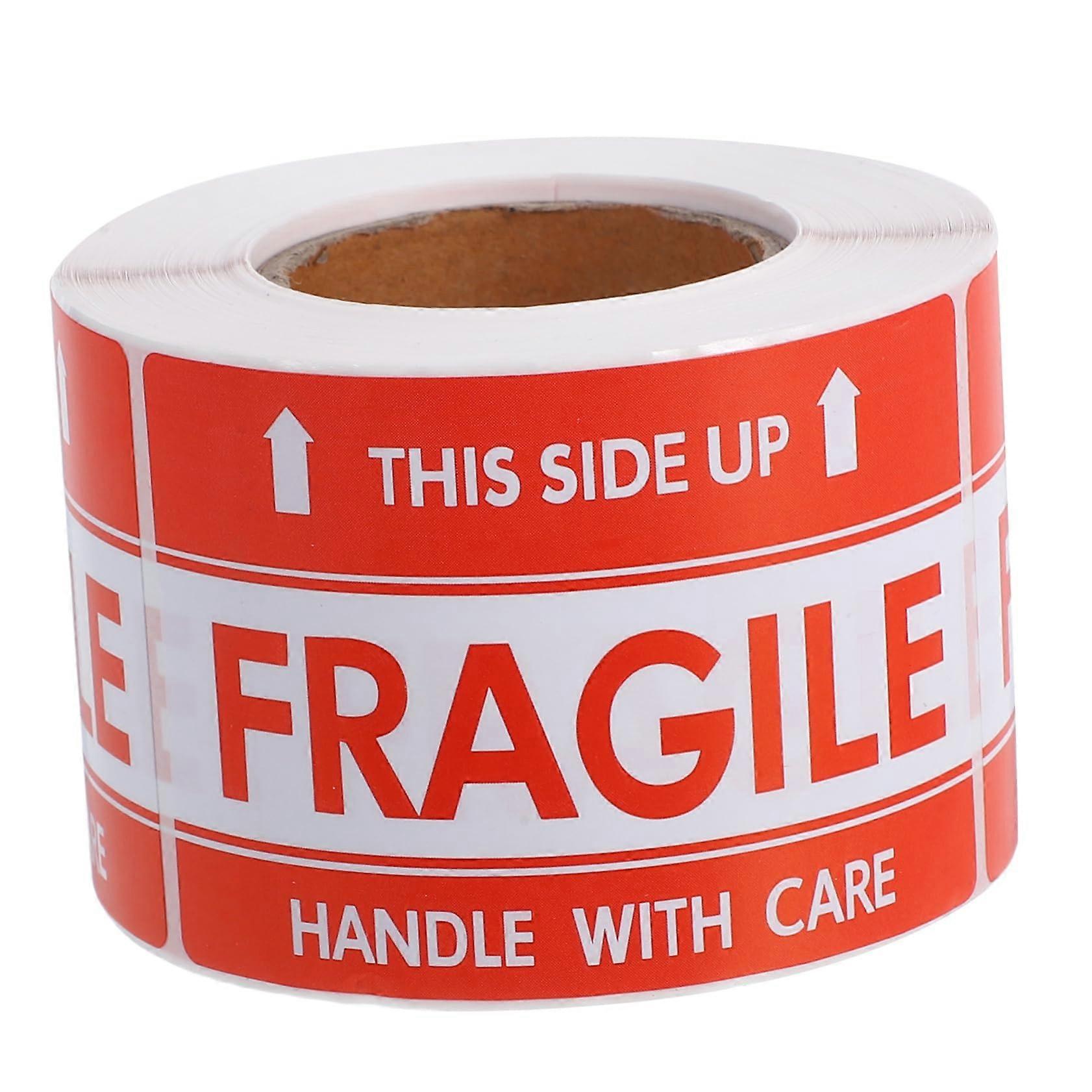 Fragile  Labels Roll with  Visibility Bright Red Handle with Care Stickers for Packaging