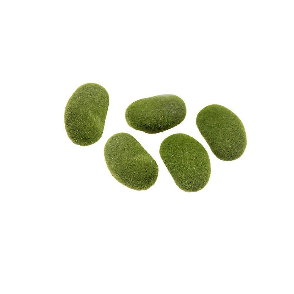 Green Artificial Moss Rocks for Decoration 5Pcs Set