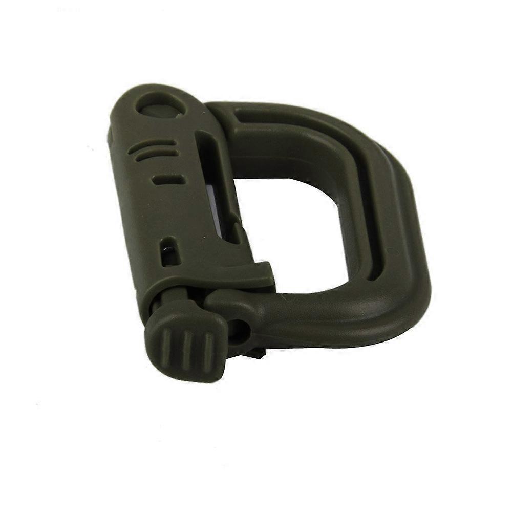 10Pcs Multipurpose Grimloc D-Ring Locking Buckles for Tactical Webbing Green