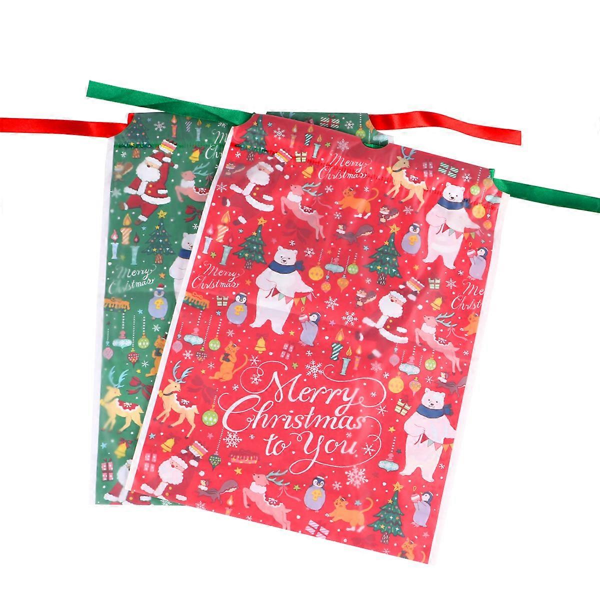 Christmas Gift Bag Drawstring for Gift Wrapping 16Pcs Assorted Color Bags