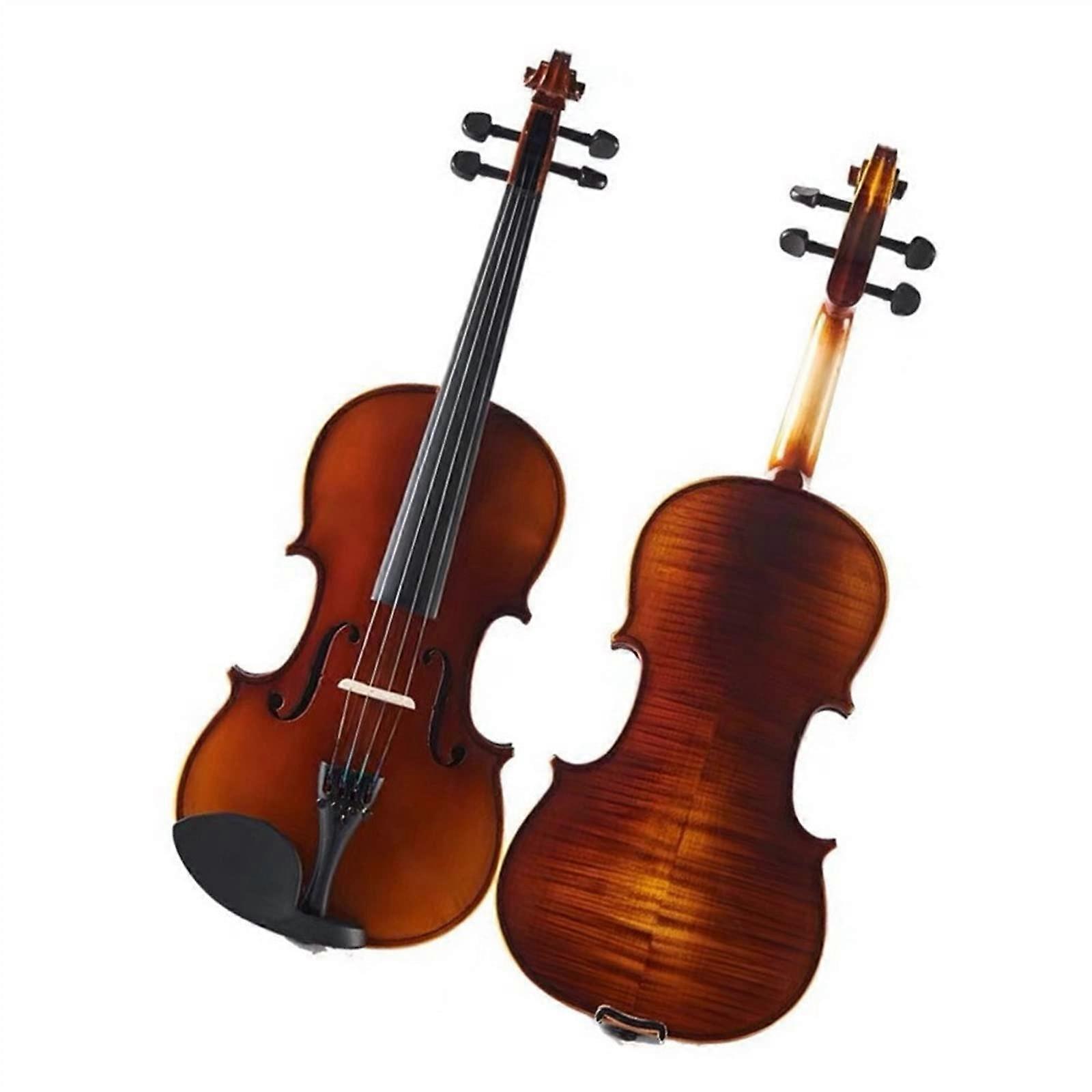 1/4 Size Handmade Solid Wood Student Violin with Tiger Pattern for BeginnerFriendly Play