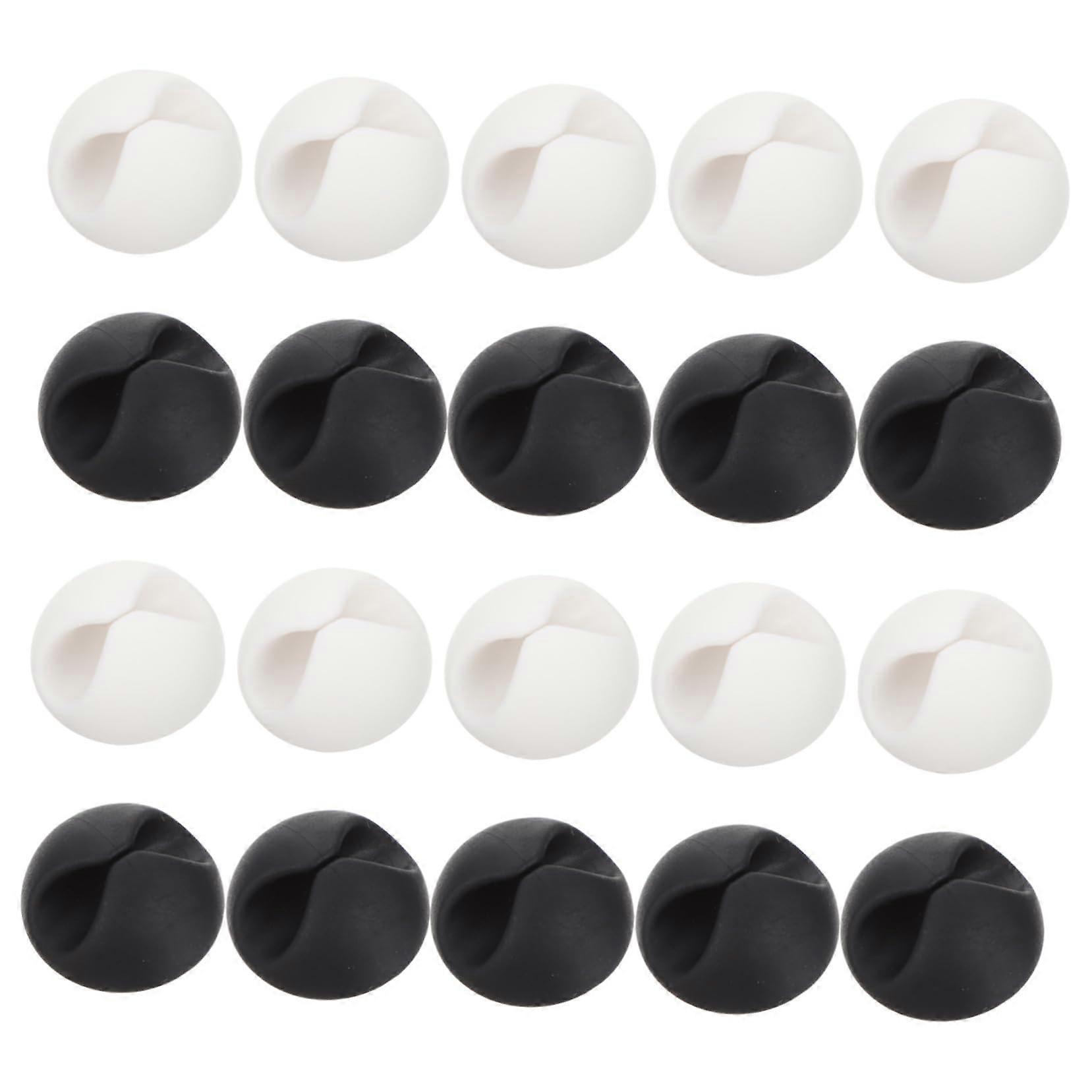 20pcs TPR Cable Organizer Clips Set for Desktop Wire Management and Cable Clutter Reduction