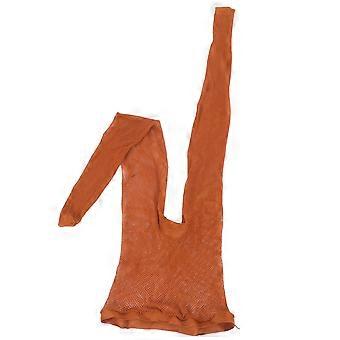 Women Stockings High Waisted Professional Fishnet Pantyhose for Latin Dance (Caramel Colour)