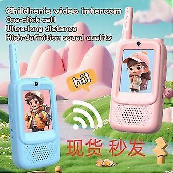 2PCS Video Walkie Talkies for Kids, Rechargeable Walkie Talkies with Camera & Voice Changer, Educational Toys for Children (Pink+Blue)
