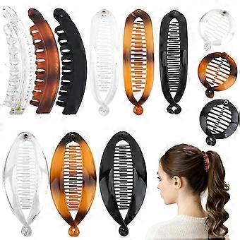 12-teiliges Bananen-Haarspangen-Set für Damen, flache Haarspangen für dickes und dünnes Haar, französisches Volumen
