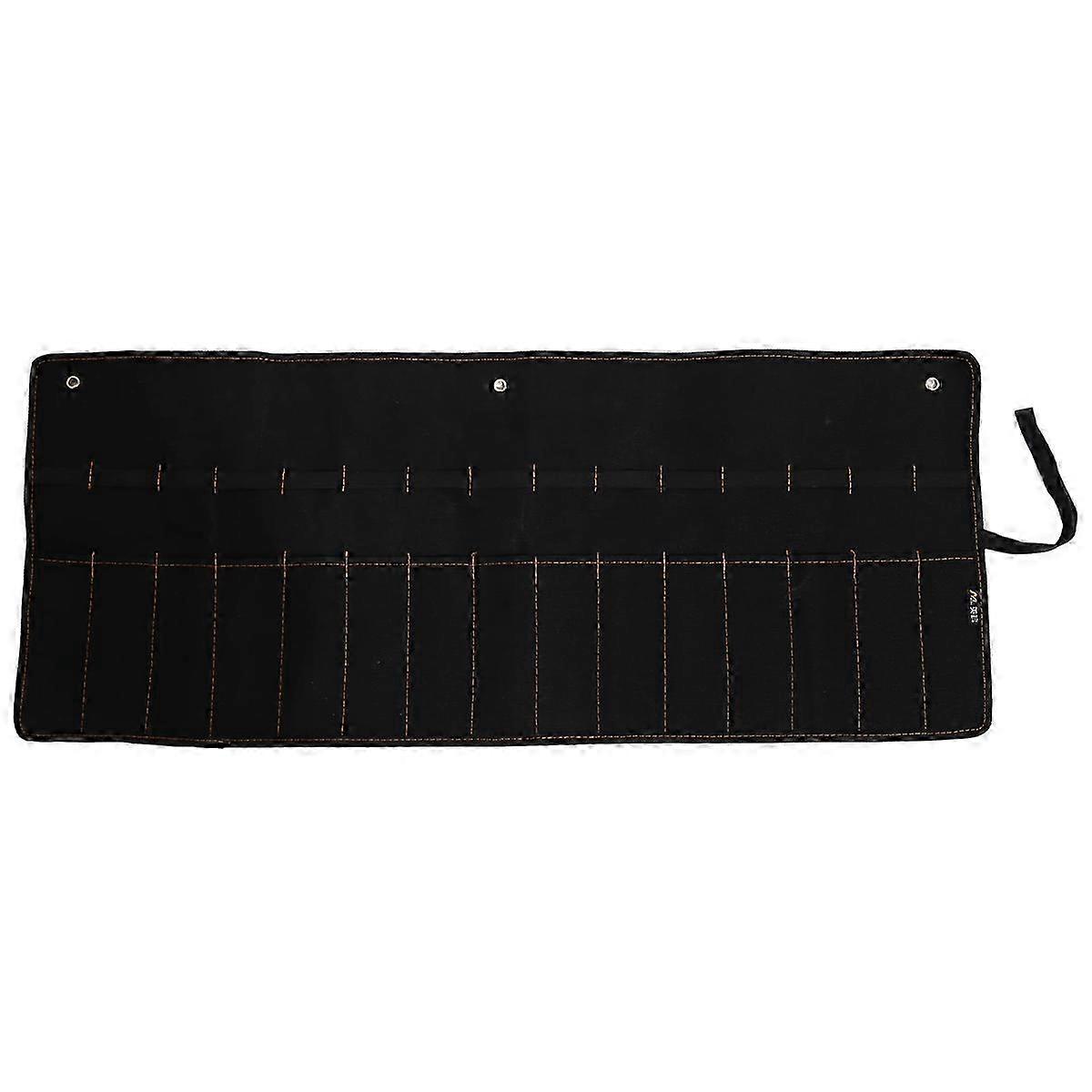 Chisel hanging bag Canvas Pocket Tool Roll Holder Wrench Pouch 15 Pockets compatible with Knife Hammers Gouges C