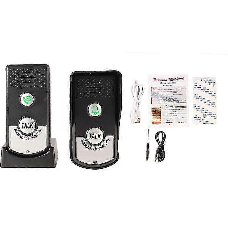 Wireless long-range voice intercom system, 3-speed adjustable intercommunicator sound doorbell