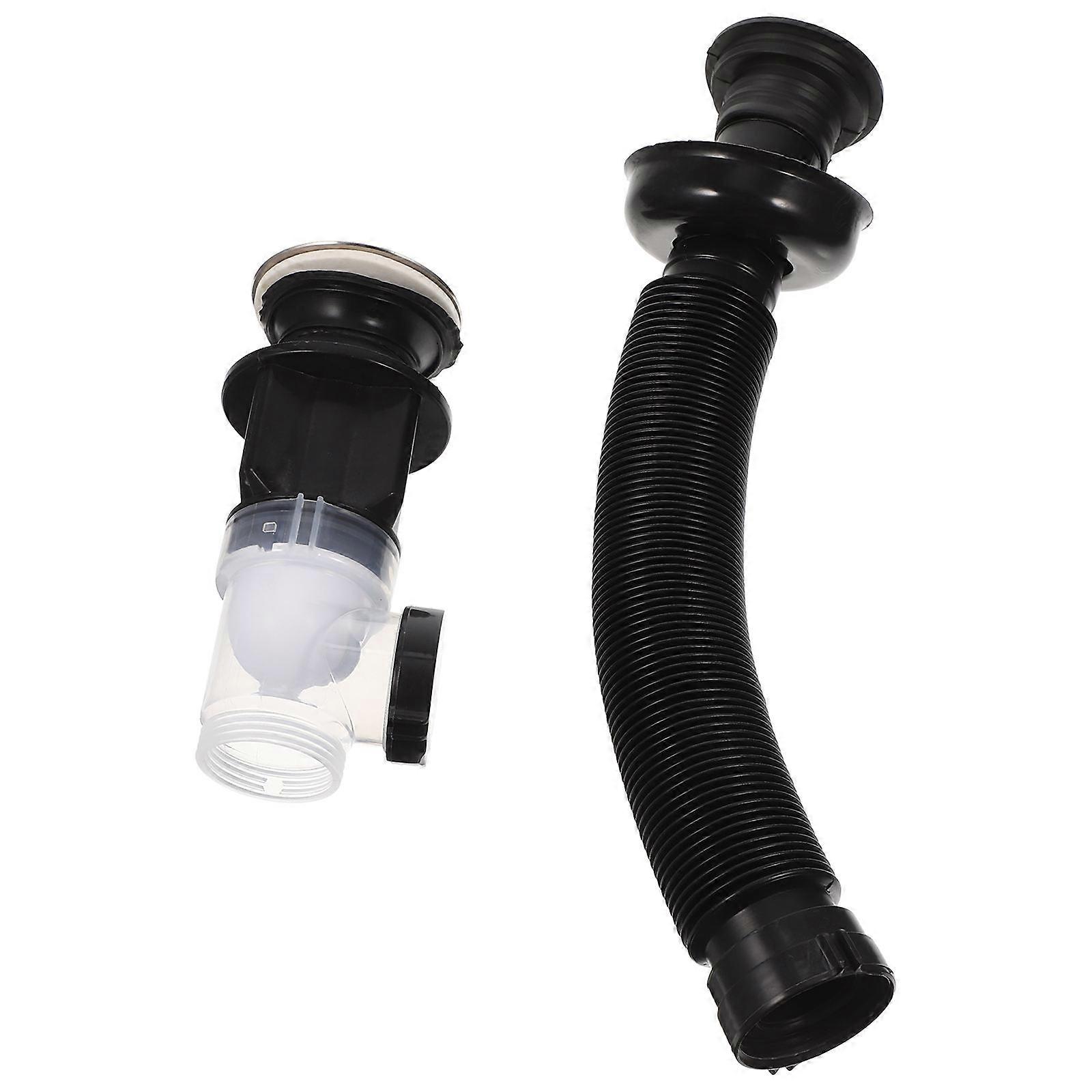 Tuyau d'évacuation extensible pour évier de cuisine, flexible d'évacuation réglable noir