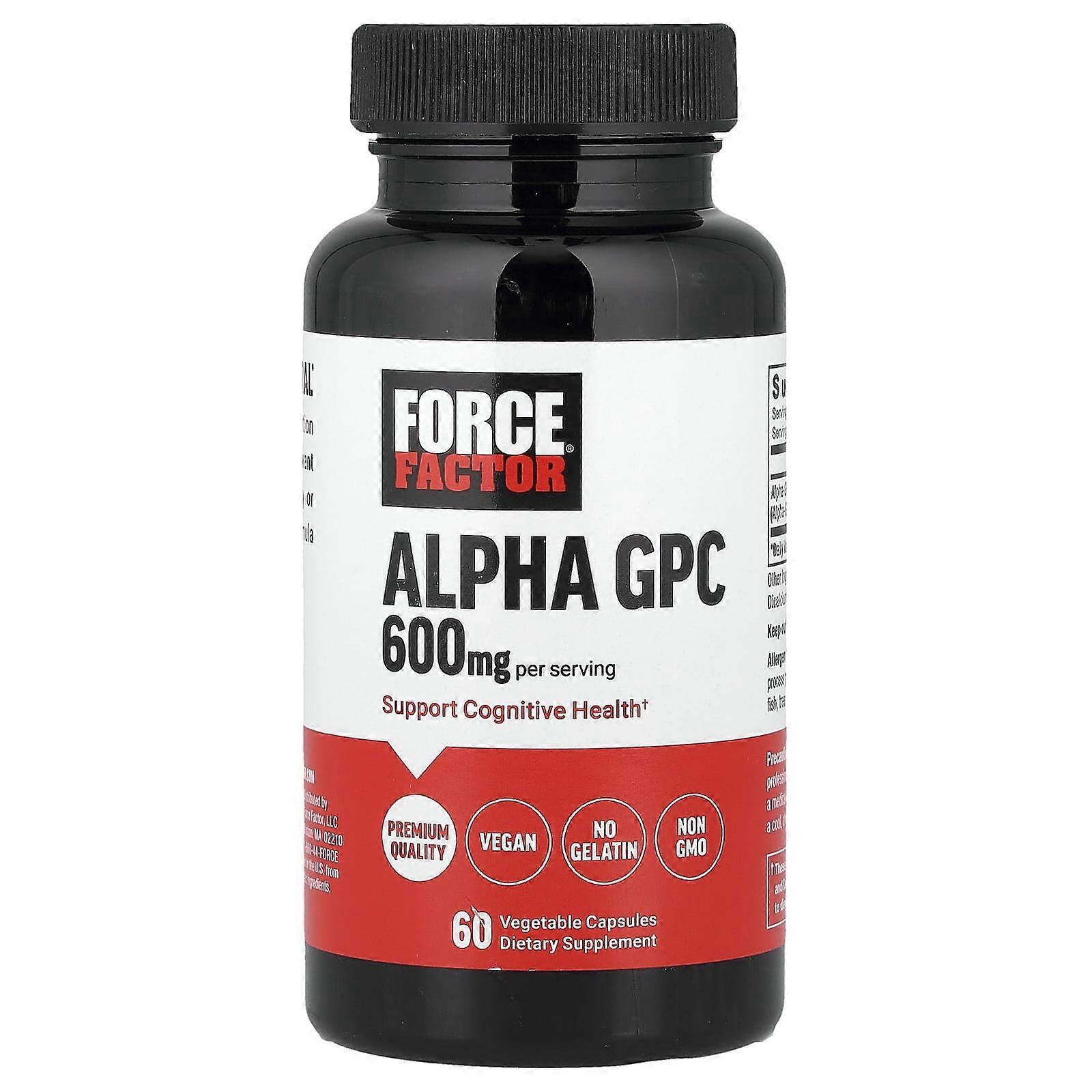 Force Factor, Alpha GPC, 60 Vegetable Capsules (300 mg per Capsule), 2-Pack
