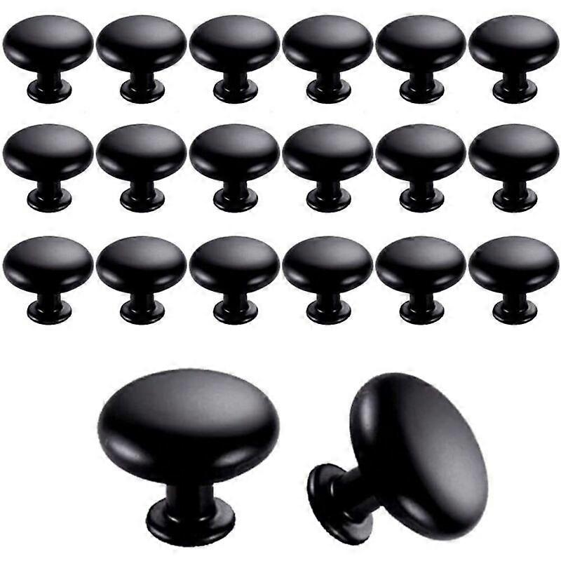 20PCS Door Knobs Drawer Knobs 30mm Vintage Handles Furniture Cabinet Knobs for Kitchen Cupboards (Black)