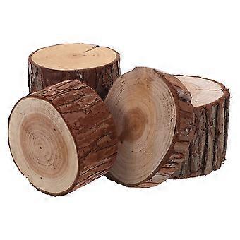 Lot de 4 jouets pour hamsters : souches d'arbres décoratives en bois pour l'habitat des hamsters - Accessoires pour cages de petits animaux - Souches miniatures rustiques en bois pour l'aménagement paysager