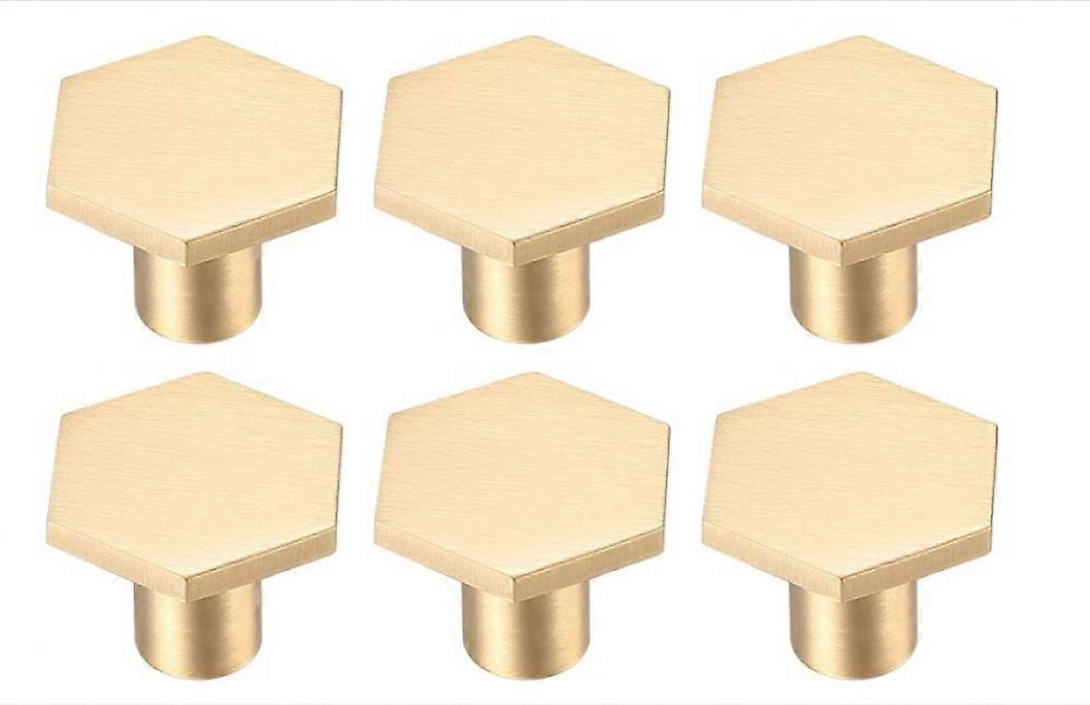 Pieces Door Knobs, Brass Cabinet Knobs, Gold Furniture Knobs, Dresser Drawer Knobs, Hexagonal Single Hole Handle for Kitchen, Office, Cabinet (34 * [M
