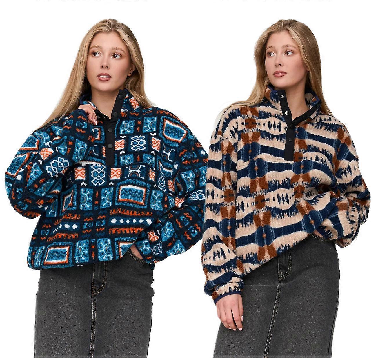 24 Colours Abstract Design Supe Soft Half Zip Fleece
