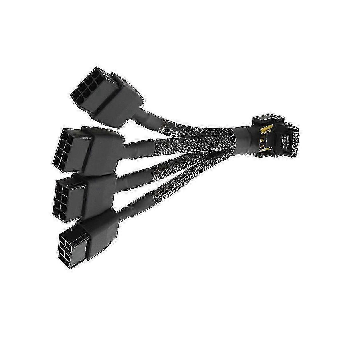 compatible with GPU RTX4090 RTX4080 4X8 Pin PCI-E to 16 Pin Graphics Card Power Cable 12VHPWR Connector Elbow C