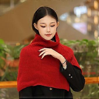 High Collar Shawl Winter Keep Warm Neck Protection Pullover Knitted Scarf For Women