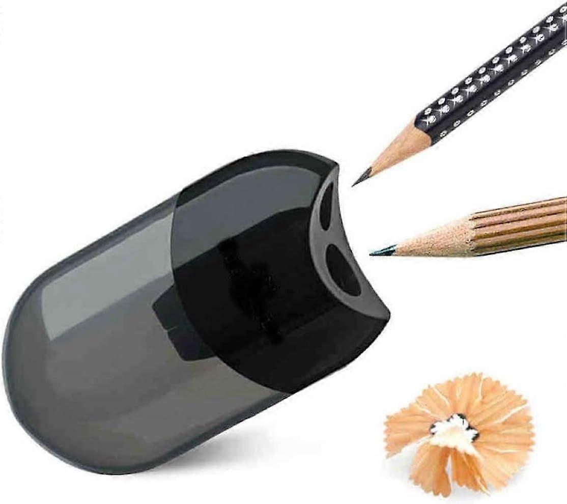 Two-hole pencil shredder with hinged lid